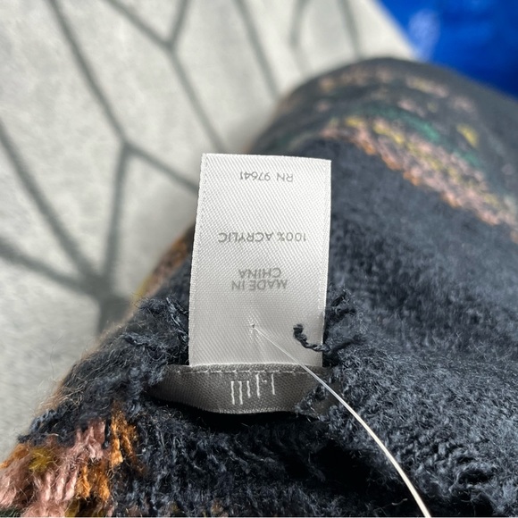 J. Jill Navy Stripe Scarf NWT H - Picture 4 of 5